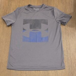 Under Armour Gray Short-Sleeve Graphic Performance Tee with Blue Logo